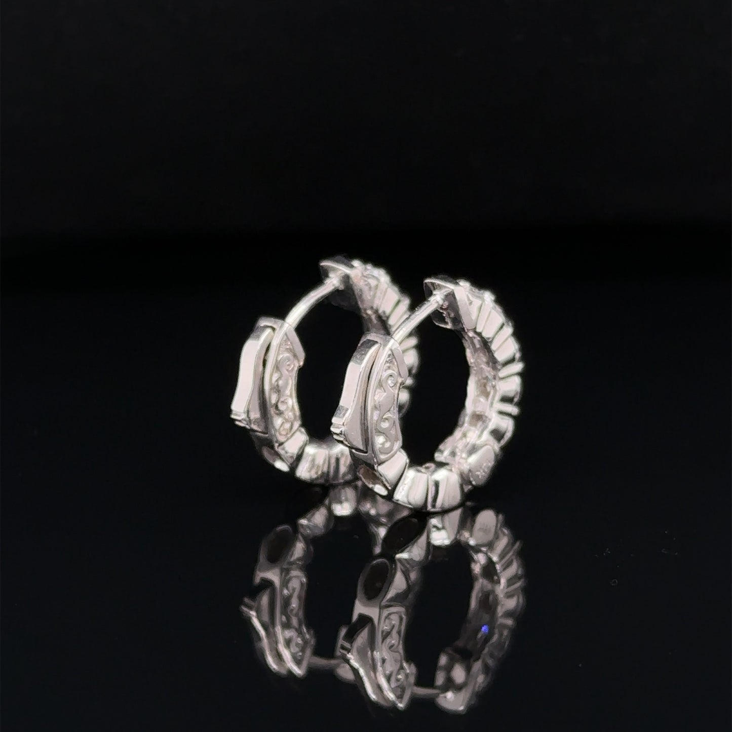 Diamond Mini Hoop Earrings - 14k Gold