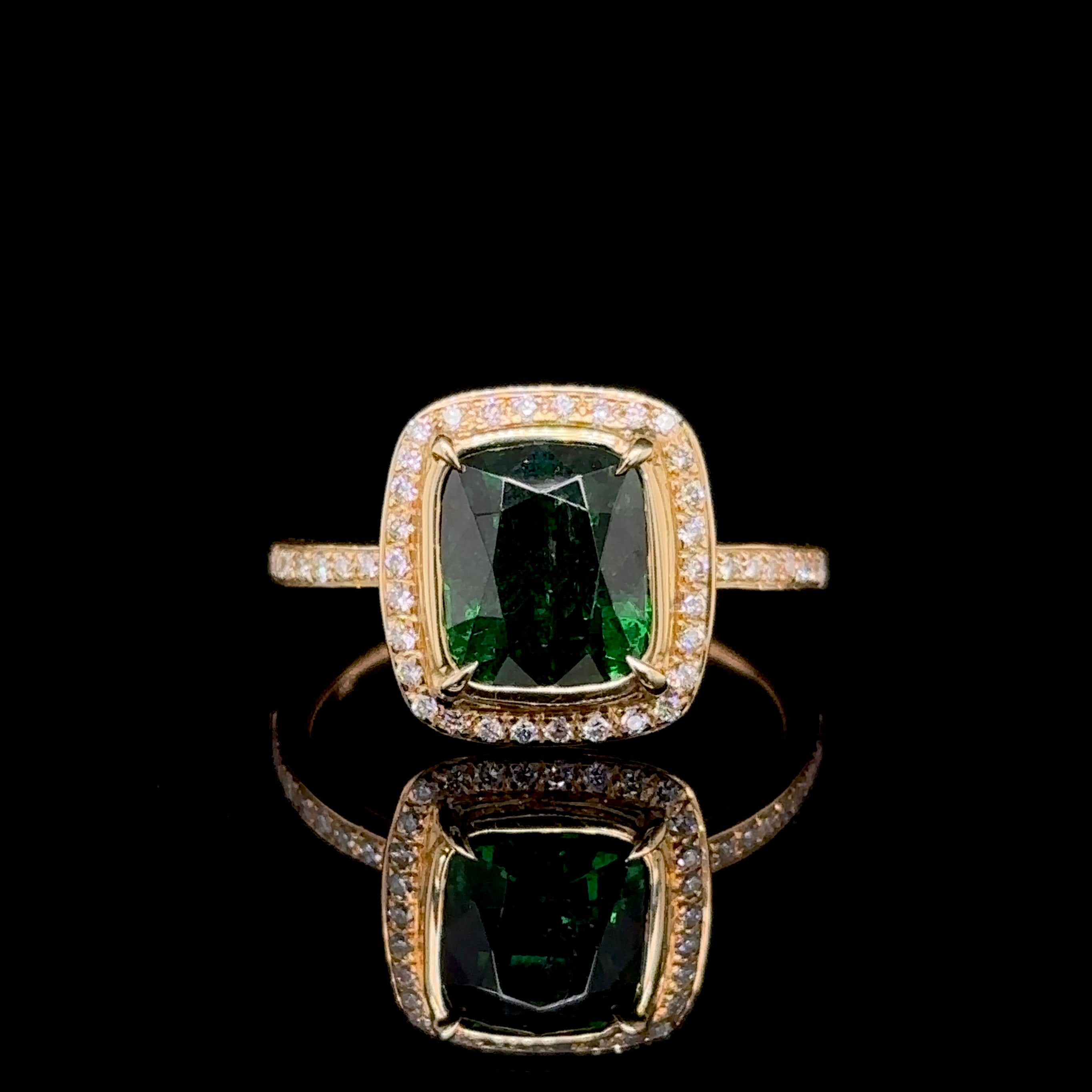 Green Tsavorite Garnet and Diamond Accented Ring – Park City Jewelers