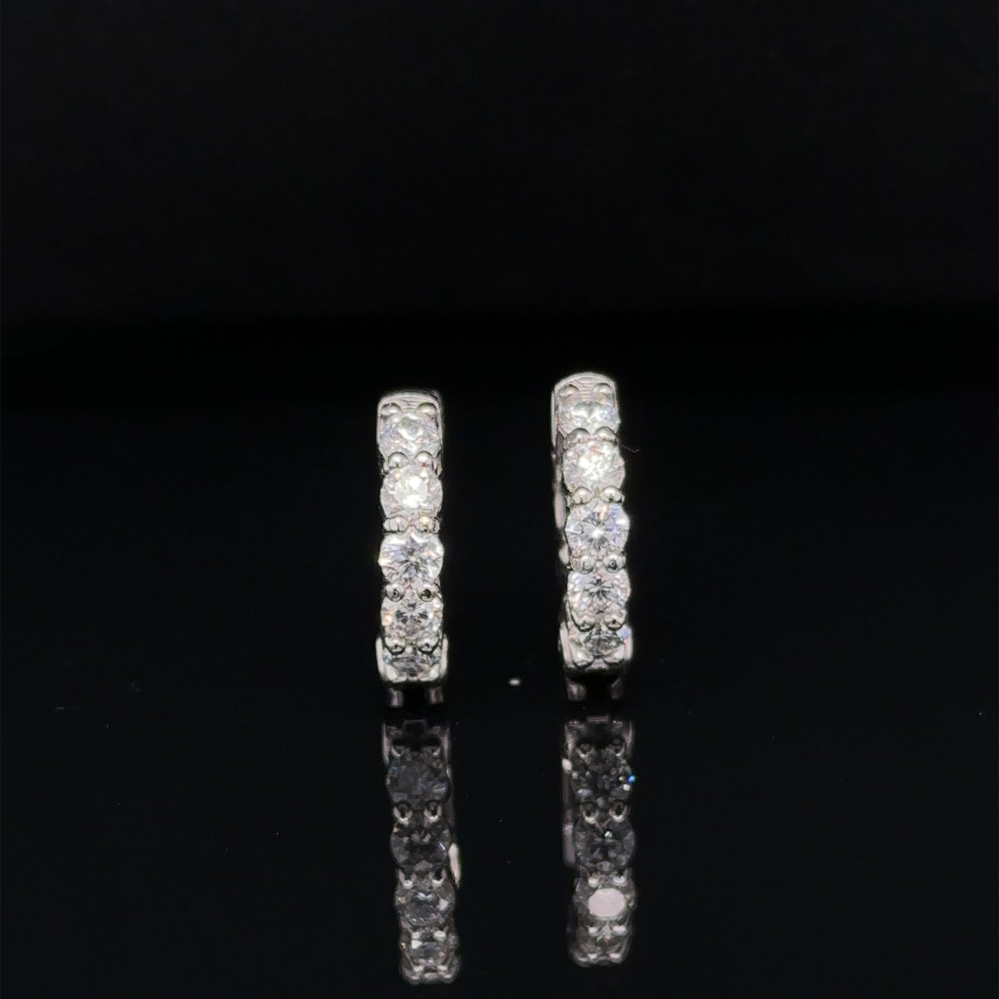Diamond Mini Hoop Earrings - 14k Gold
