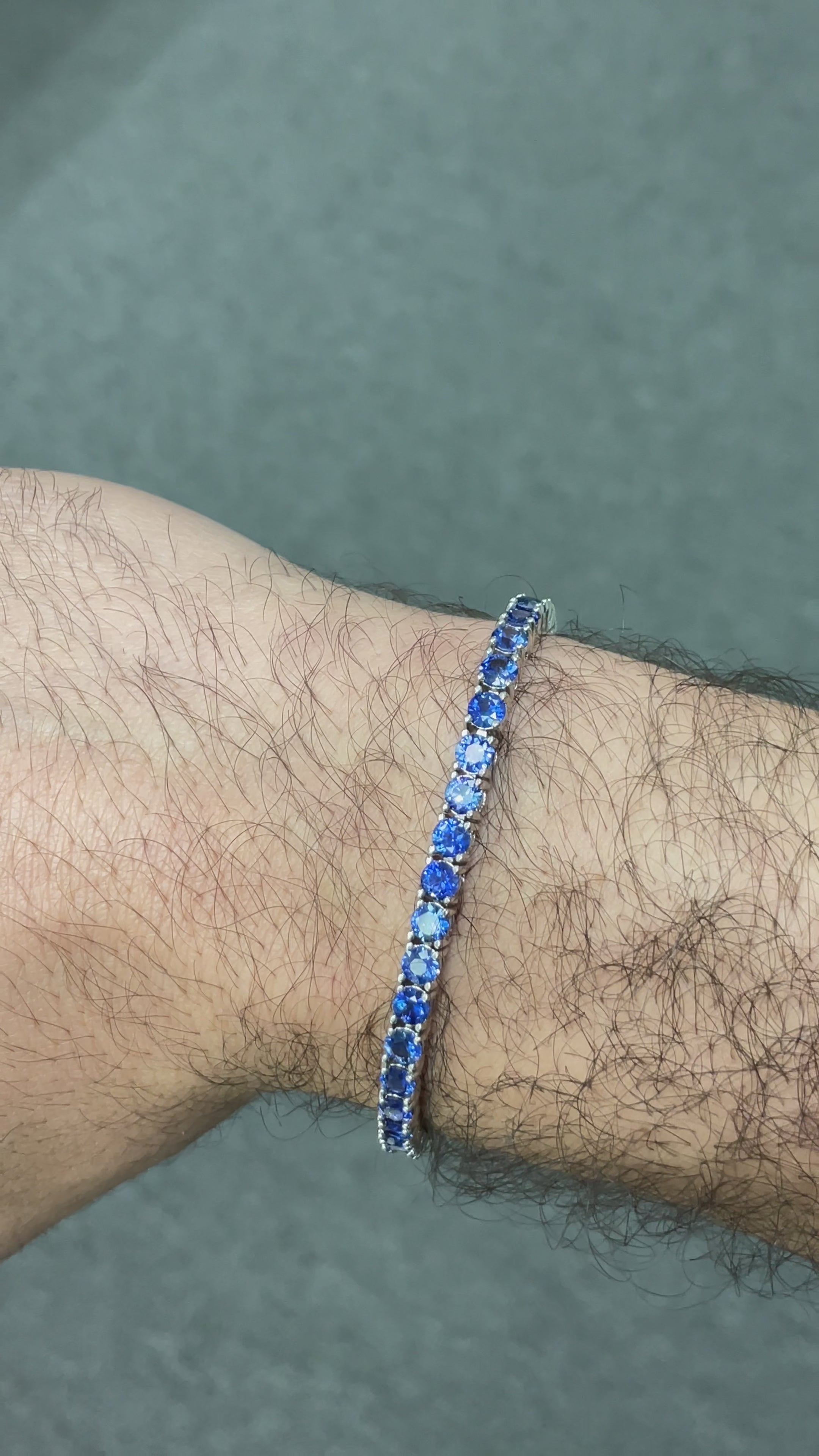 11.08 Carat Blue Sapphire Tennis Bracelet